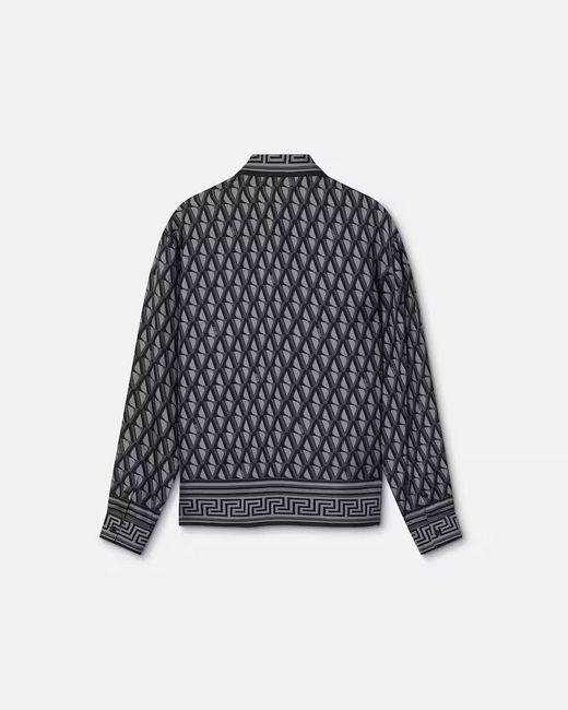Versace Black Pattern-Printed Long-Sleeved Shirt for men
