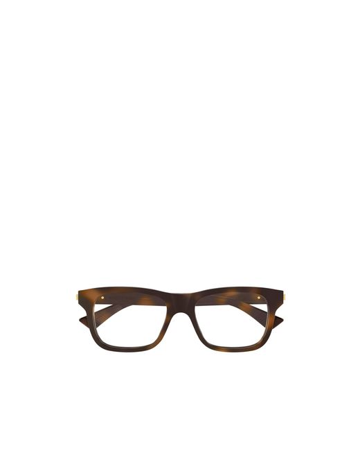 Bottega Veneta White Eyewear Rectangle Frame Glasses for men