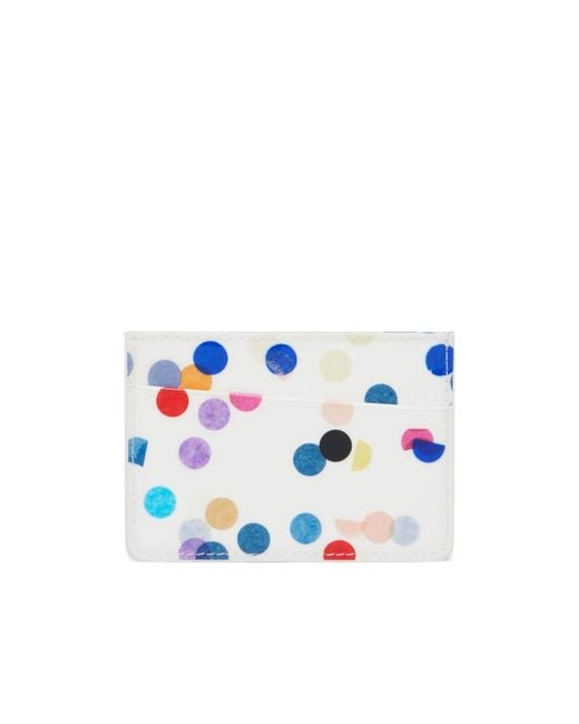 Maison Margiela White Polka-Dot Card Holder Wallet