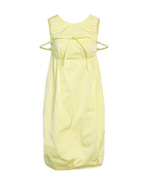 Sportmax Yellow Minimalist Solid Balloon Dress