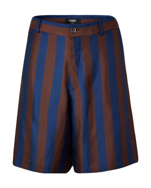 Fendi Blue Silk Short for men