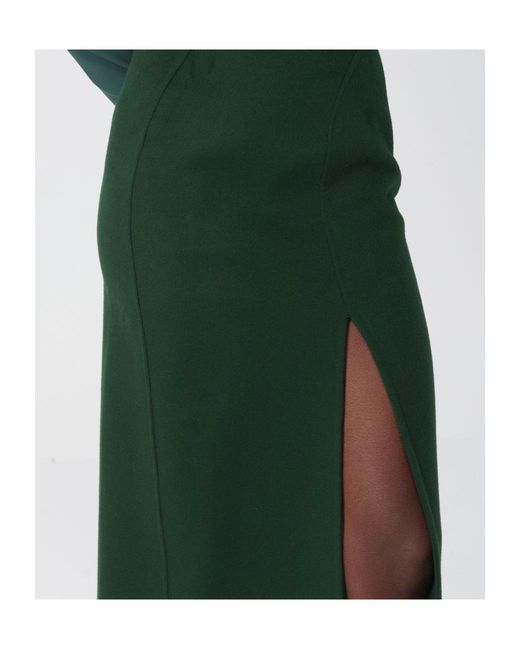 Ermanno Scervino Green Front Slit Midi Skirt
