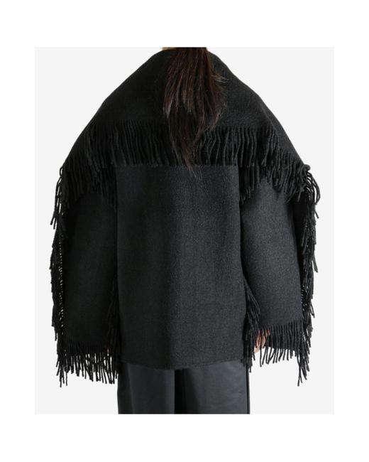 Totême Black Totême Fringe High Neck Jacket