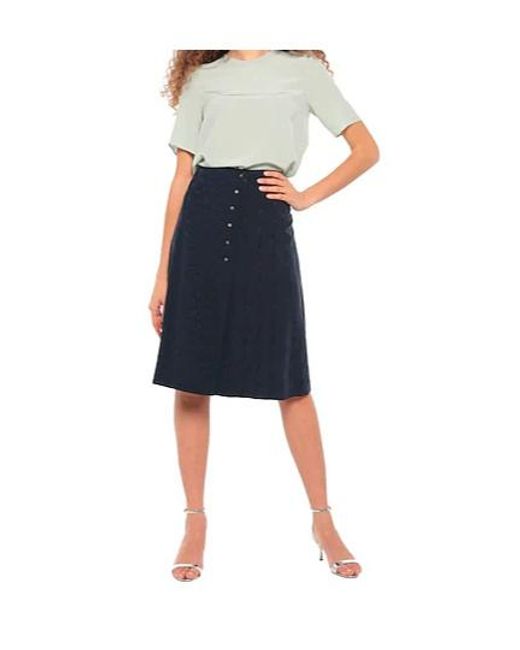 Chloé Blue Printed Midi Skirt