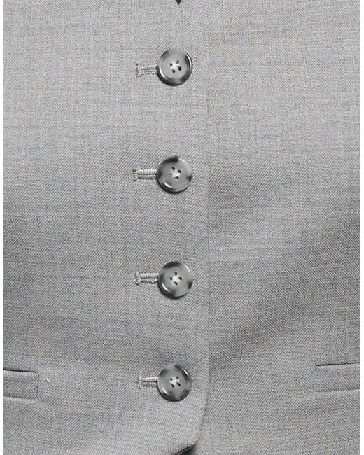 Sportmax Gray Solid-Color Wool Suit
