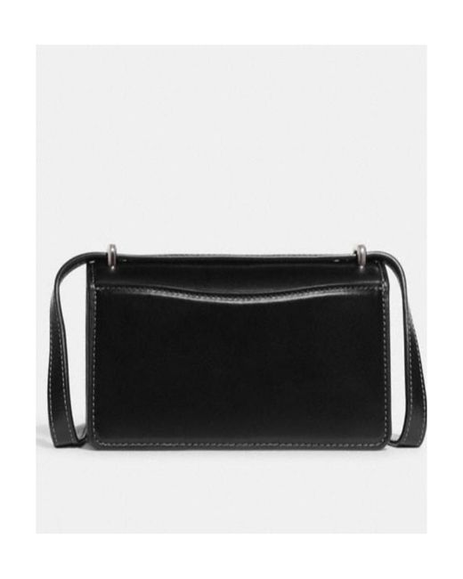 COACH Luxe Refined Calf Leather Bandit Crossbody Black One Size