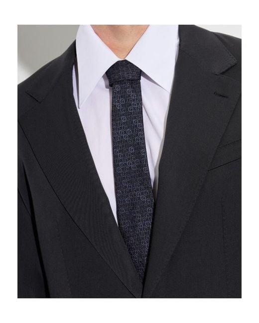 Giorgio Armani Blue Monogram Pattern Tie for men