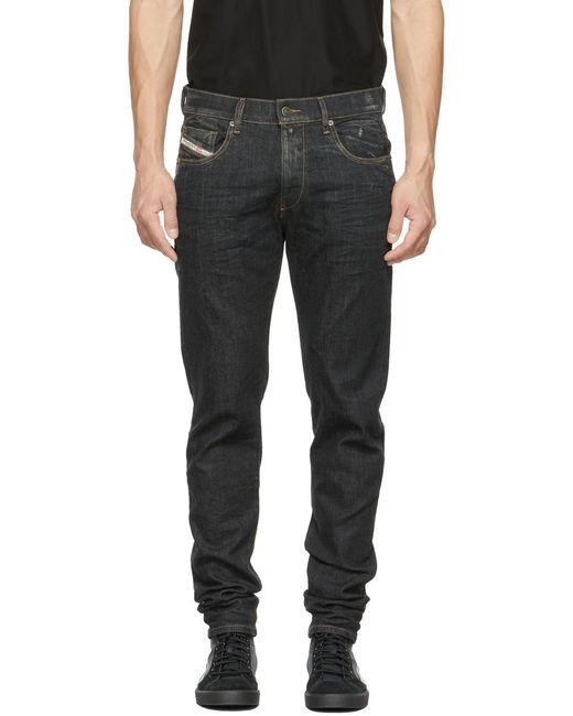 DIESEL Black Slim Fit Jeans for men