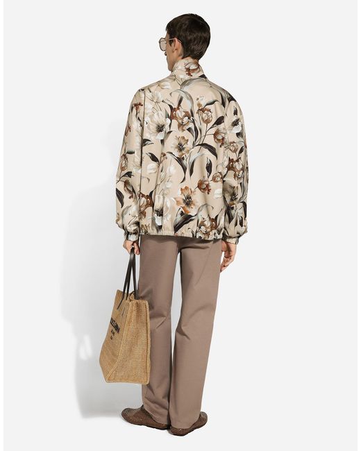 Dolce & Gabbana Natural Floral Printed Reversible High-Neck Jacket for men
