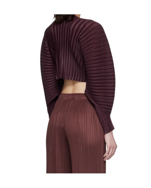Pleats Please Issey Miyake Red Pleats Please Issey Miyake Rib Pleats January Cardigan