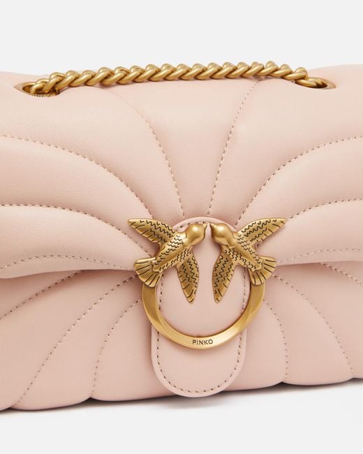 Pinko Natural Love Puff Chain Linked Mini Shoulder Bag