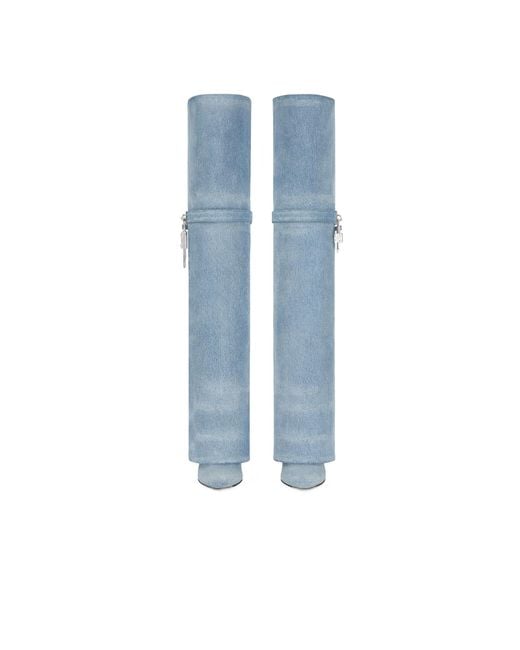 Givenchy Blue Shark Lock Stiletto Over-The-Knee Boots