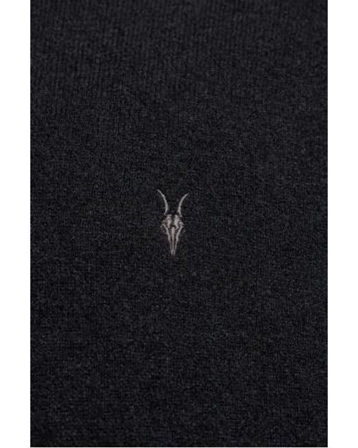 AllSaints Black Polo Knit Sweater for men