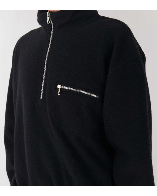 Rier Blue Half-Zip Fleece Sweatshirt for men