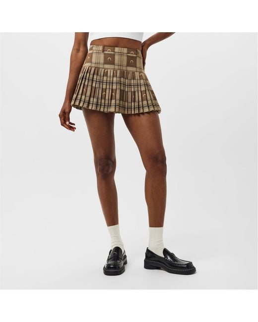 MARINE SERRE Brown Moon Mini Skirt