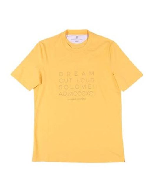 Brunello Cucinelli Yellow Short-Sleeved T-Shirt for men