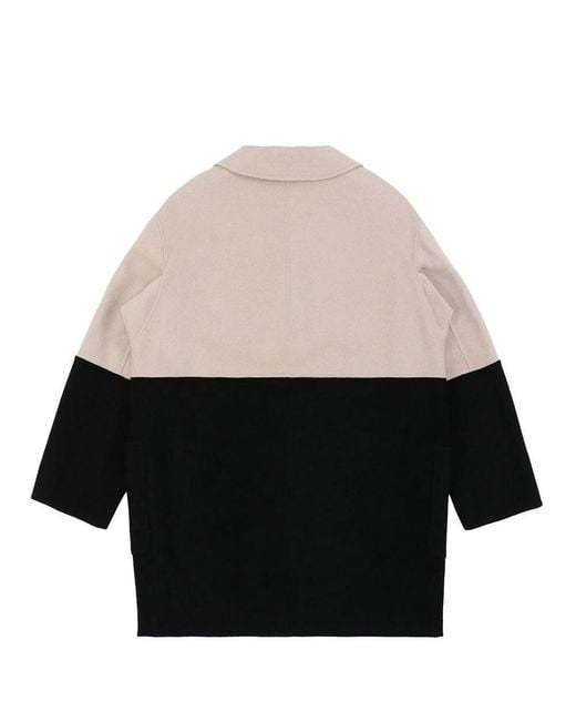 Weekend by Maxmara Black Wool Patchwork Coat