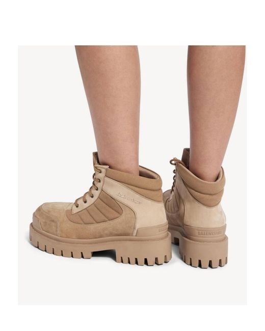 Balenciaga Natural Combat Strike Lace-Up Boots