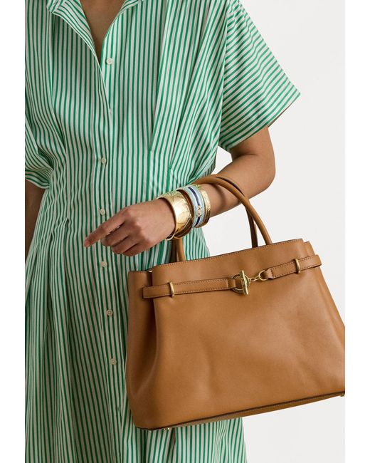 Ralph Lauren Brown Toggle-Fastening Leather Shoulder Bag