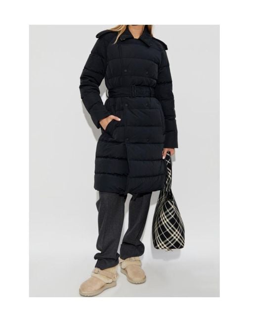 Burberry Blue Belted Waist Down Coat