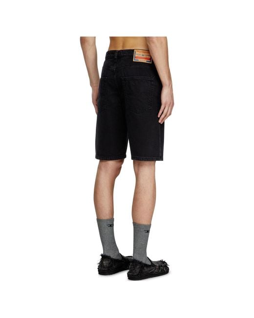 DIESEL Black Regular-Short Denim Shorts for men