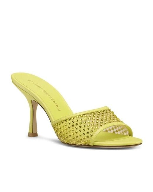 Stuart Weitzman Yellow Bareitall Shine Sandal 85