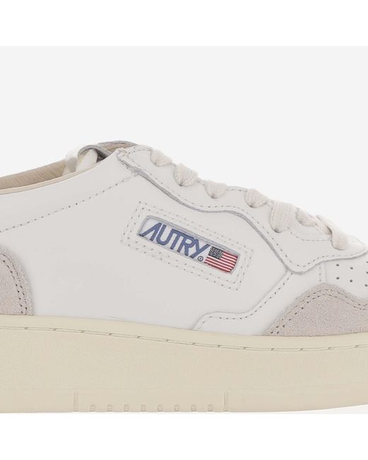 Autry White Medalist Leather Sneakers
