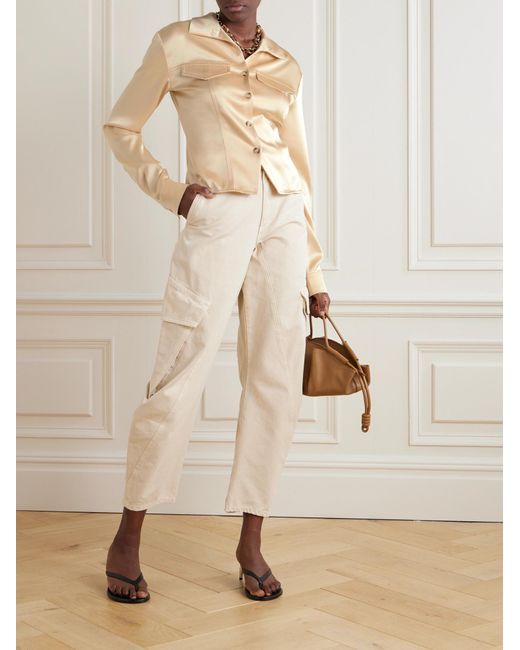 Nanushka Natural Gitta Satin Shirt