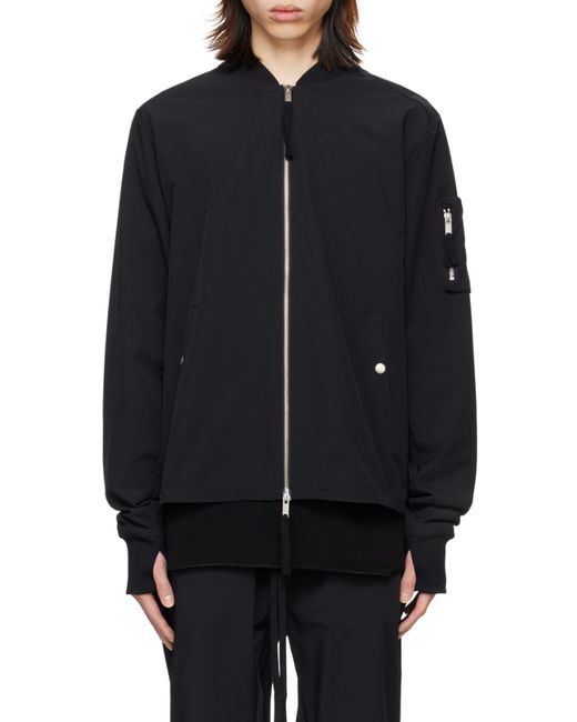 Thom Krom Black Zip-Up Bomber Jacket for men