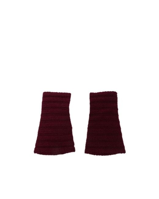 Lisa Yang Red Ribbed Gloves