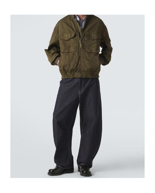 Comme des Garçons Green Zip-Up Bomber Jacket for men