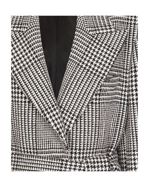 Dolce & Gabbana Gray Check-Pattern Coat