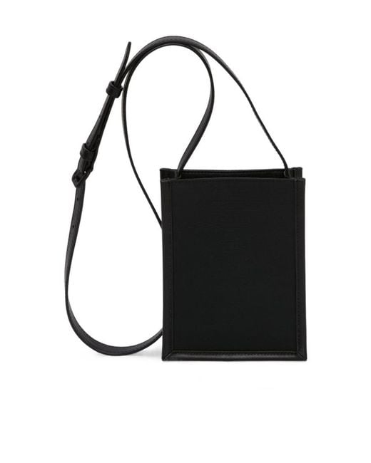 McQueen Black Graffiti Logo Printed Shoulder Bag for men