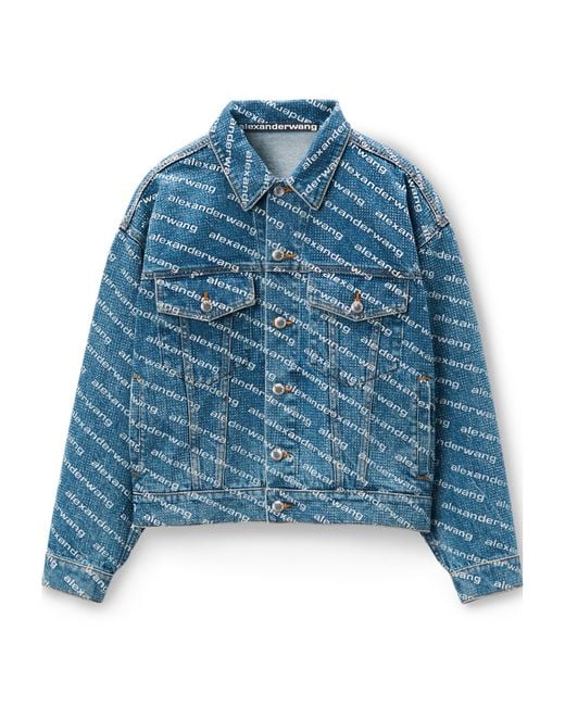 Alexander Wang Blue Button-Up Denim Jacket