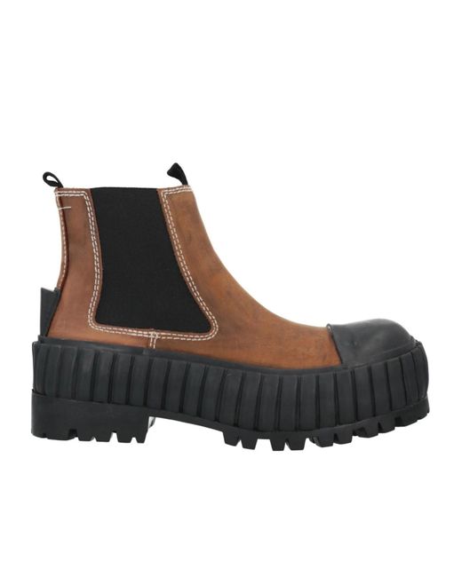 MM6 by Maison Margiela Black Two-Tone Platform Boots