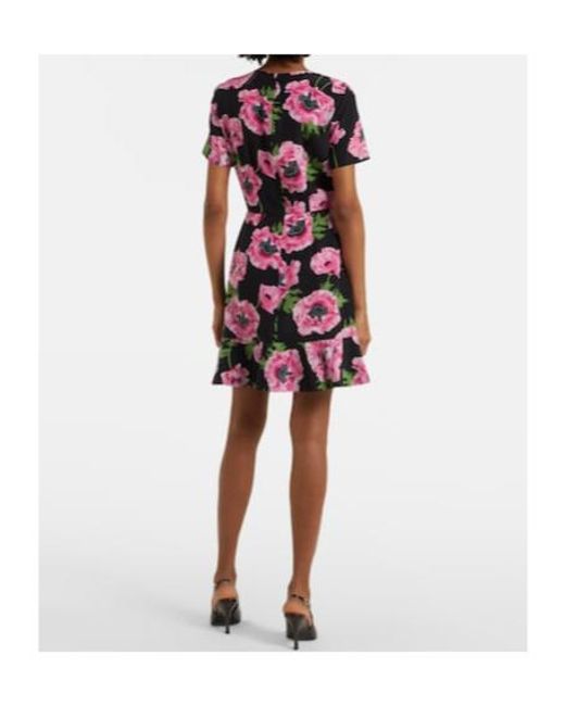 Stella McCartney Purple Iconic Floral Ruffled Silk Minidress