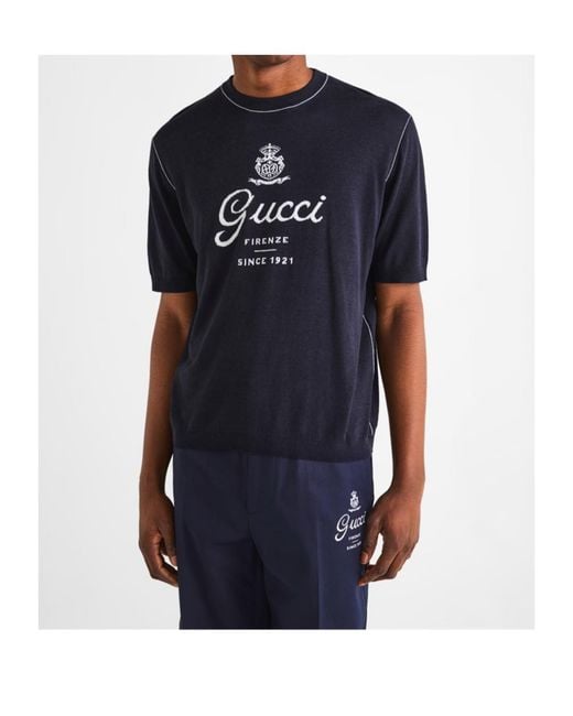 Gucci Blue Ss Crew Wool Sn61 for men