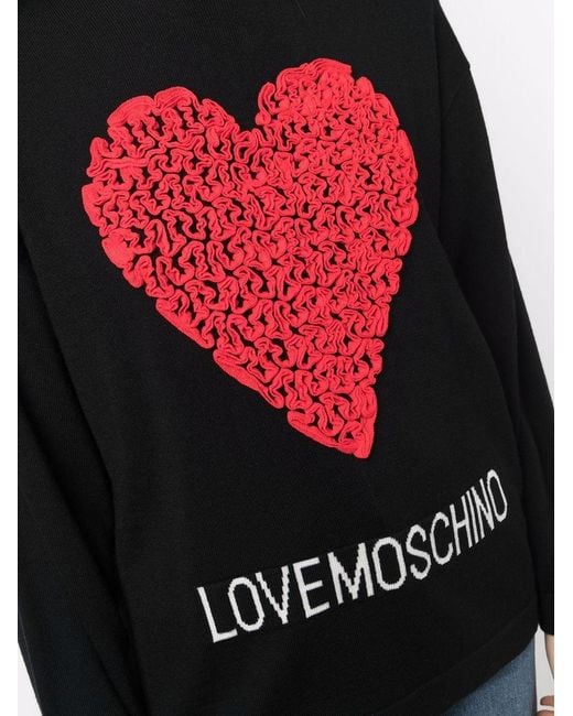 Moschino Black Heart-Appliquéd Jumper