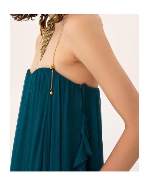 Chloé Blue Chloé Sleeveless Ruffled Long Dress