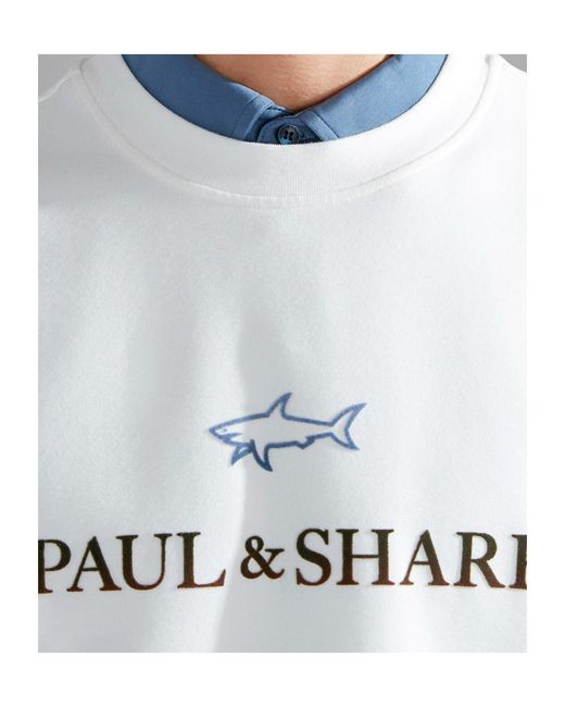 Paul & Shark White Printed Sweatshirt for men
