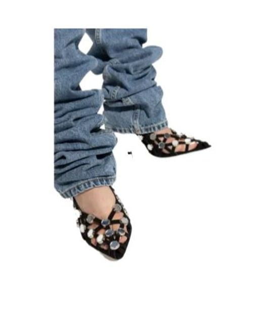 The Attico Blue Ankle Strap High Heels