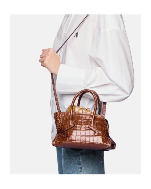 The Attico Brown The La Passeggiata Mini Top Handle Bag