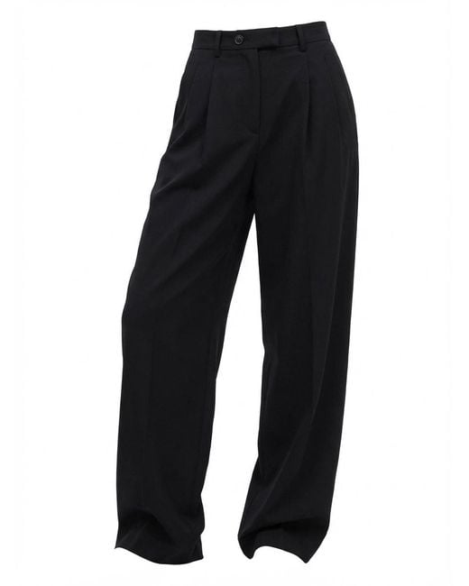 Gucci Black Gathered Elastic Waist Tailored Trousers
