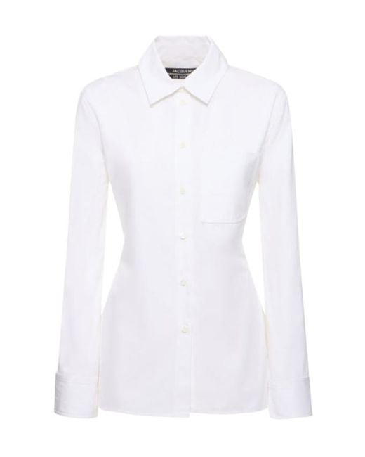 Jacquemus White La Chemise De Costume Bare-Back Shirt