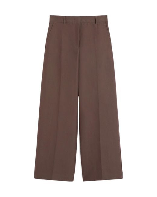 Weekend by Maxmara Brown Technical Cotton Palazzo Trousers