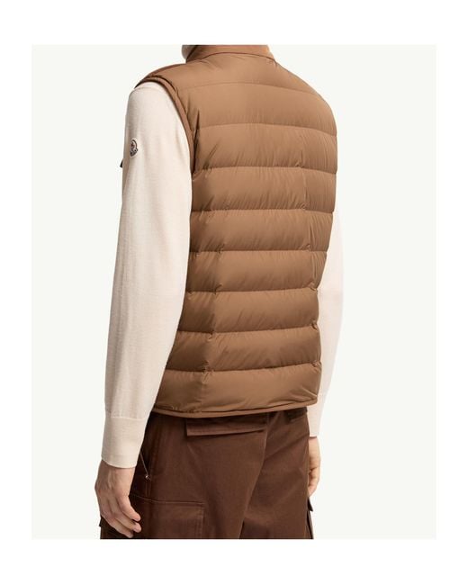 Moncler Brown Karakai Teddy Down Vest for men