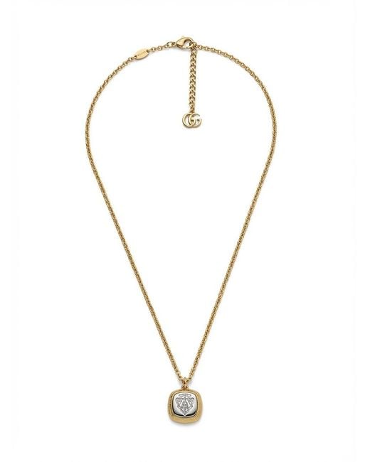 Gucci Multicolor Crest Pendant Necklace for men