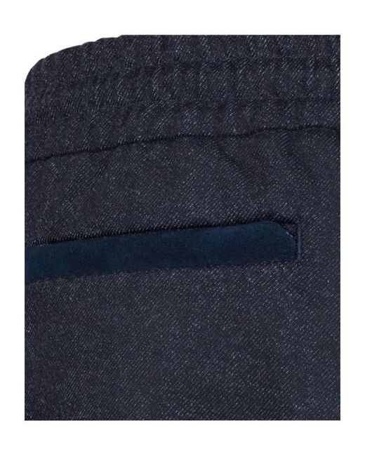 Sease Blue Drawstring Elasticated-Waistband Trousers for men