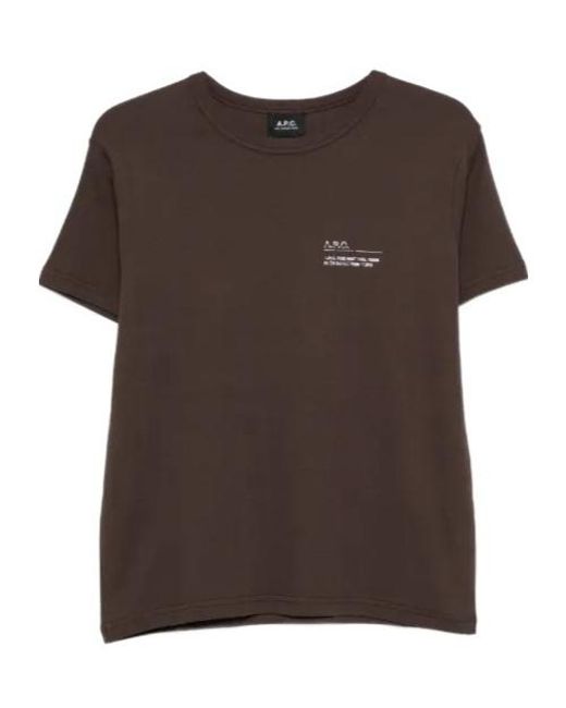A.P.C. Brown Logo-Detail T-Shirt for men