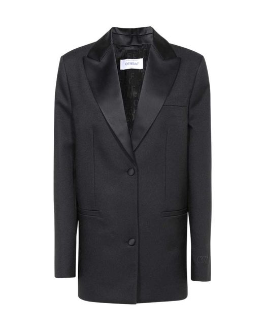 Off-White c/o Virgil Abloh Blue Single-Breasted Long-Sleeved Blazer